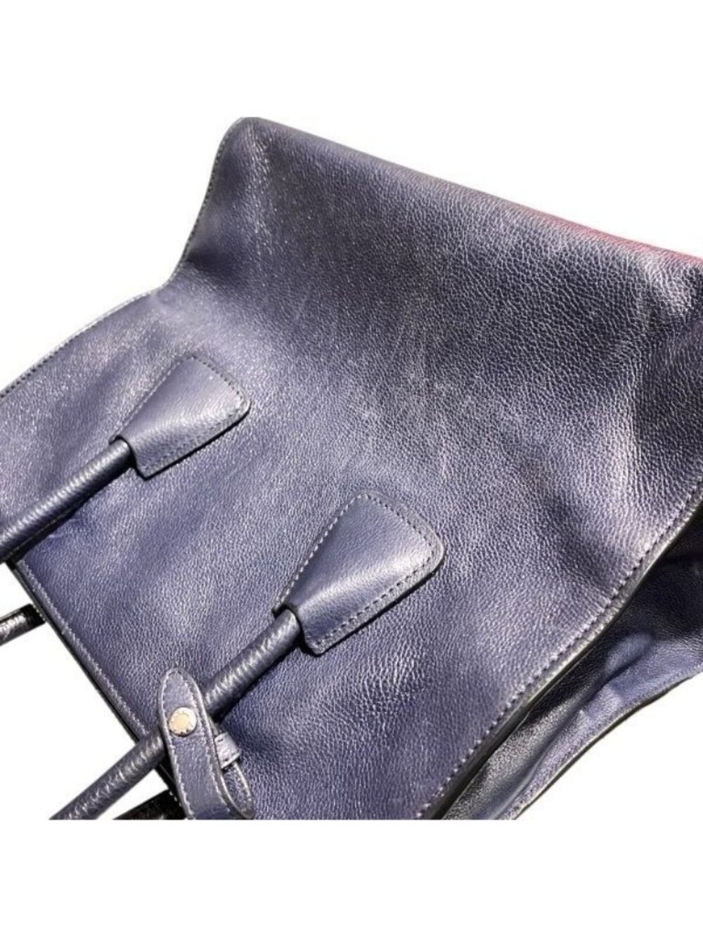 Prada Vitello Daino Navy Tote - Picture 8 of 9